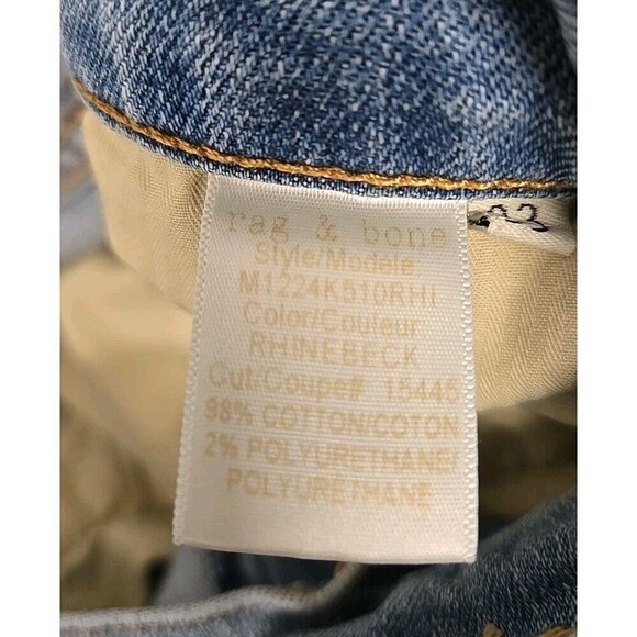 Rag & Bone Standard Issue Fit 1 Skinny Leg Button Fly Jeans Blue Men’s Siz 33x33 - Picture 5 of 9